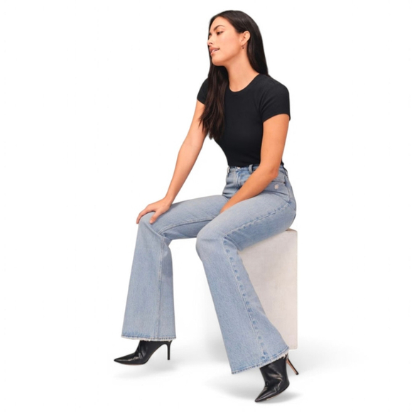 Abercrombie & Fitch Curve Love The Flare Ultra High Rise Jeans Women’s 18 L - Picture 5 of 12